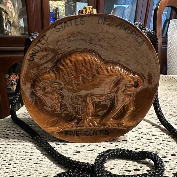 Timmy Woods Signed Buffalo Indian Head Coin Nickel Bag Purse -  Autographed - Picture 1 of 12